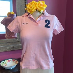 Hackett Pink Golf Polo #2 Navy Short Sleeve Size Small